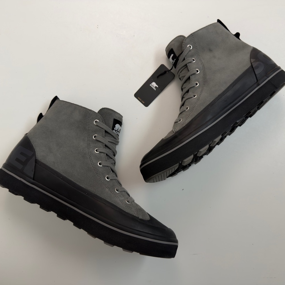 Sorel Boots Cheyanne Metro II High Top Sneakers Waterproof Insulated Grey Black - Picture 6 of 9
